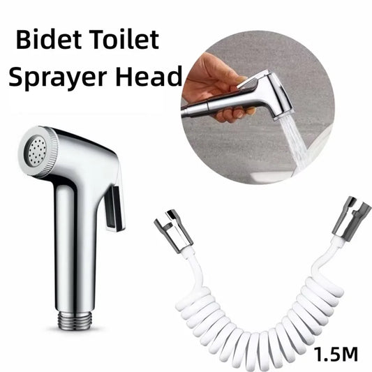 Handheld Bidet Sprayer with 1.5M Hose | Chrome Shattaf Head Handheld Bidet Sprayer Peaceful Pleasures Health and Wellness