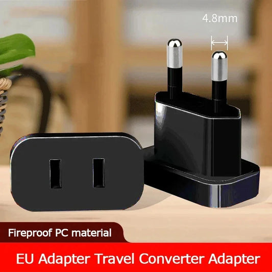 1 Pcs 4.8mm Power Plug Adapter US To EU Euro Europe Plug Power Plug Converter Travel Adapter Power Converter Outlet Peaceful Pleasures Health and Wellness