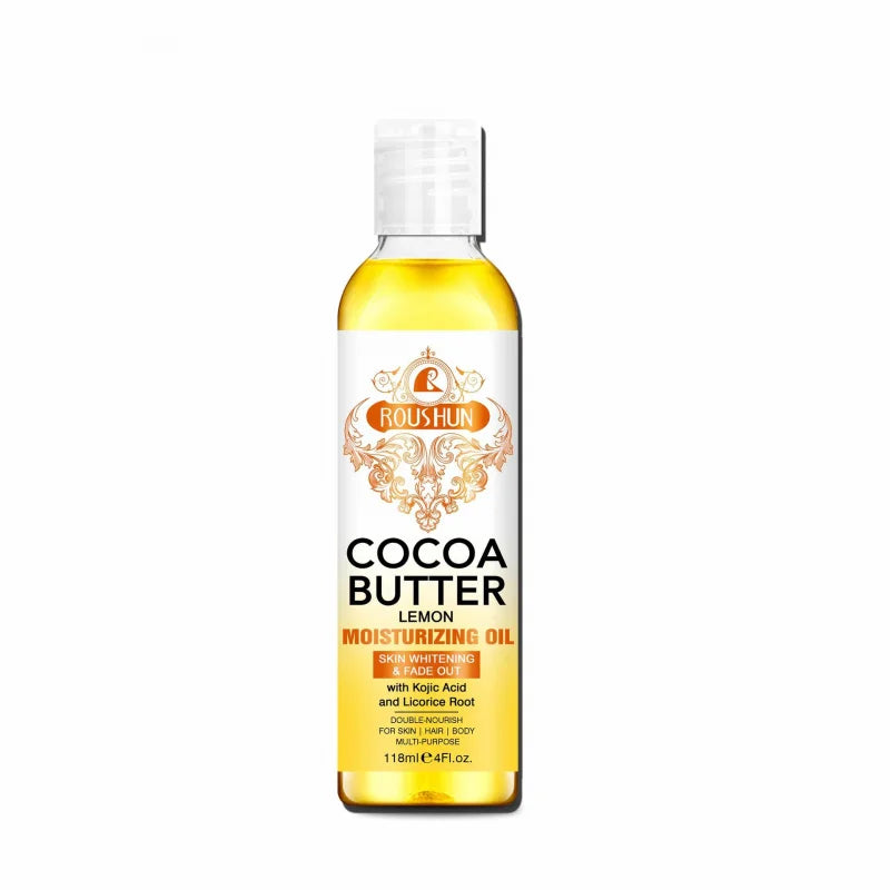 118ML Cocoa Butter Body Oil Skin Care Oil Moisturizes and Nourishes Skin Large Capacity Full Body Essential Oil Peaceful Pleasures Health and Wellness