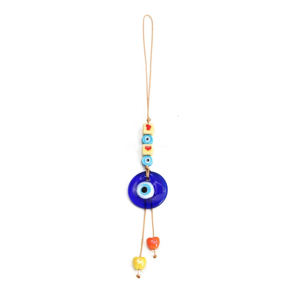 Evil Eye Charm Protection Tassel Crystals Feng Shui Car Room Decor Turkish Blue Eye Retro Glass Pendant Home Decor Gifts nordic Peaceful Pleasures Health and Wellness