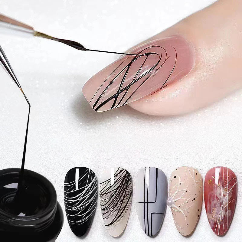 Nail Art Drawing Gel, Elastic Drawing Nail Polish Gel, Carving and Painting Line Drawing Gel, Black and White Peaceful Pleasures Health and Wellness