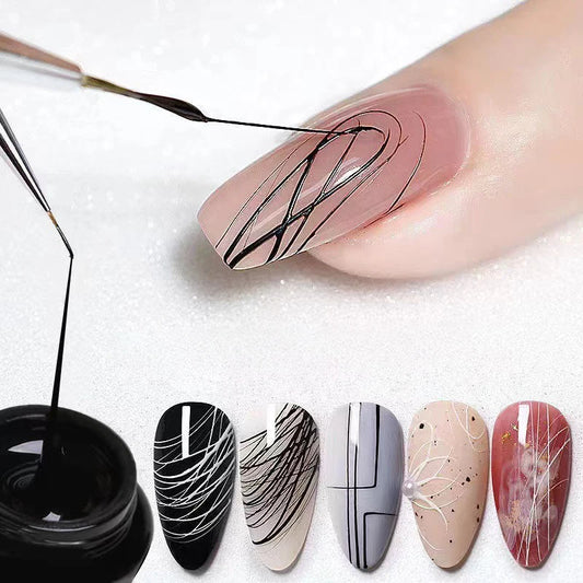 Nail Art Drawing Gel, Elastic Drawing Nail Polish Gel, Carving and Painting Line Drawing Gel, Black and White Peaceful Pleasures Health and Wellness