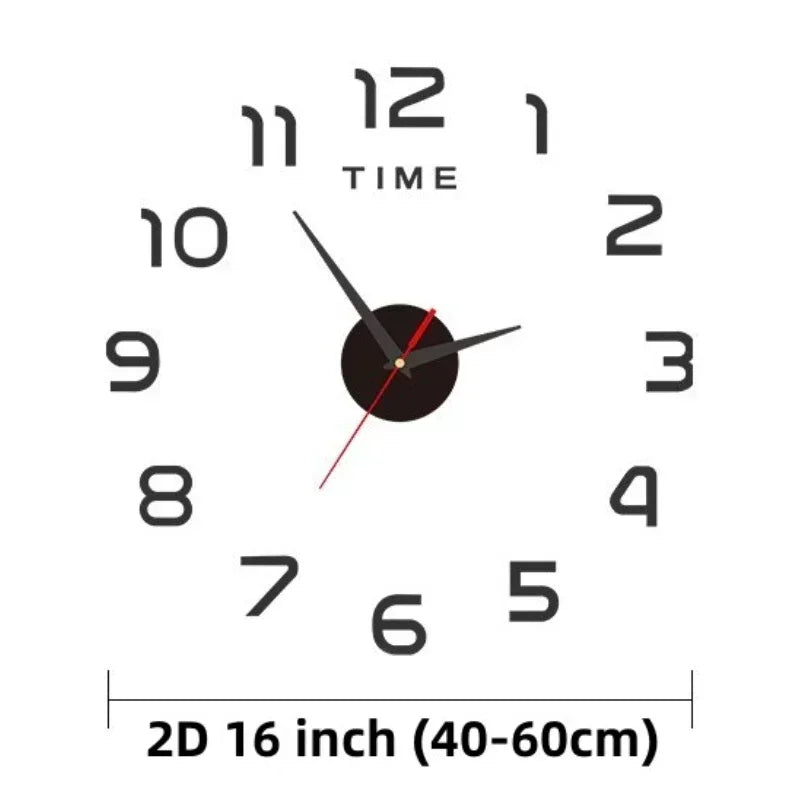 DIY Acrylic Quartz Wall Clock | Large Frameless Mirror Decor 40cm