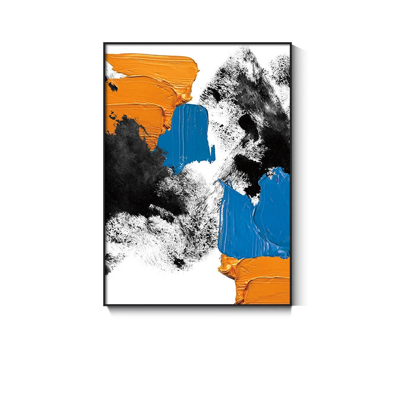 3D Hand Painted Abstract Canvas Painting, Blue, Red, Black, White, Yellow, Modern Mural Art, High Quality, Hand Drawn, Acrylic Peaceful Pleasures Health and Wellness