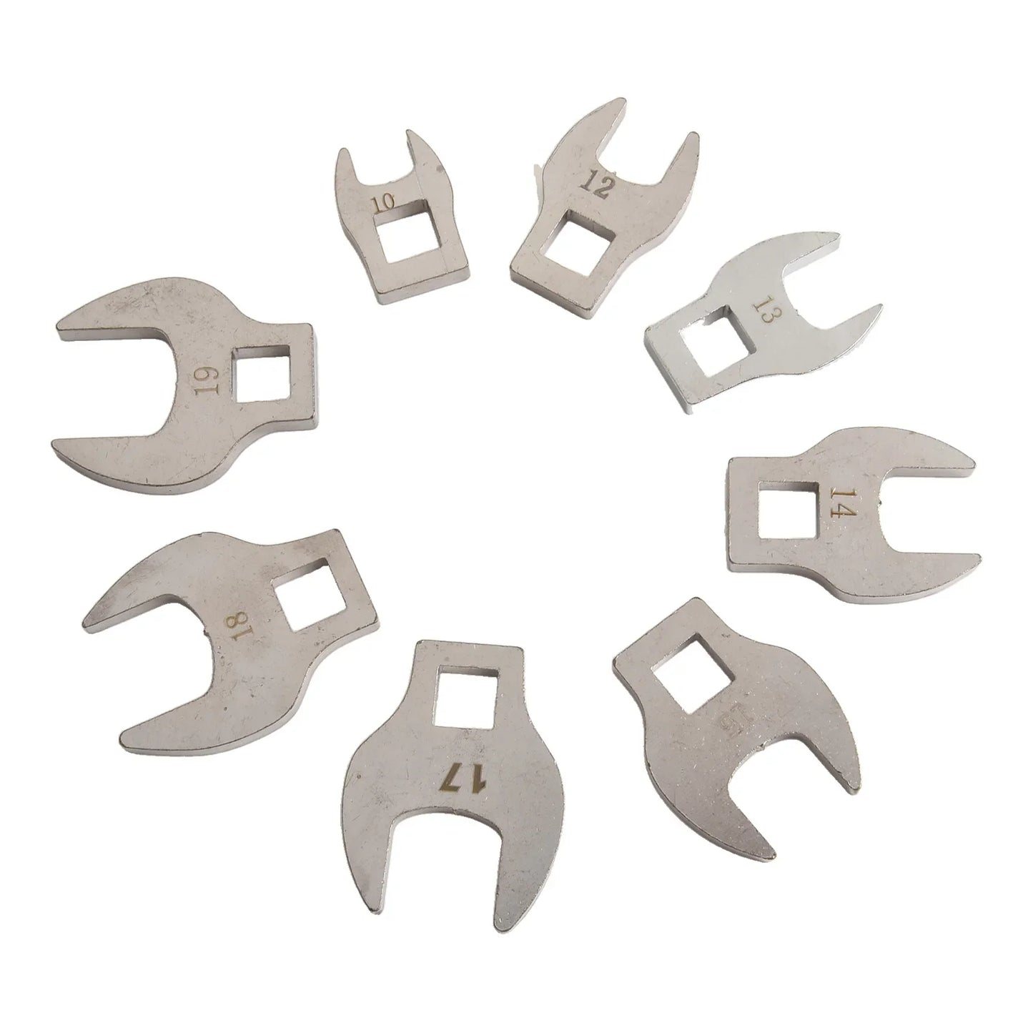 8-Piece 3/8" Drive Metric Crowfoot Wrench Set 10–19mm