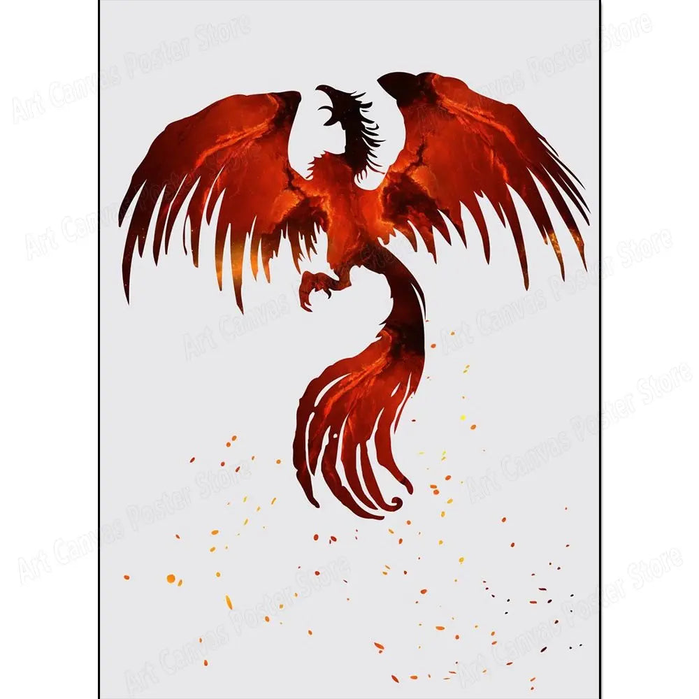 Abstract Animal Canvas Wall Art Print – Bird Elk Mermaid Butterfly