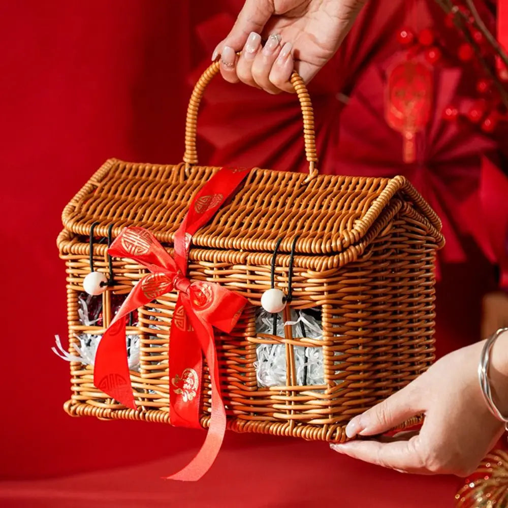 Imitation Rattan Woven Storage Basket | Fruit & Snack Tray