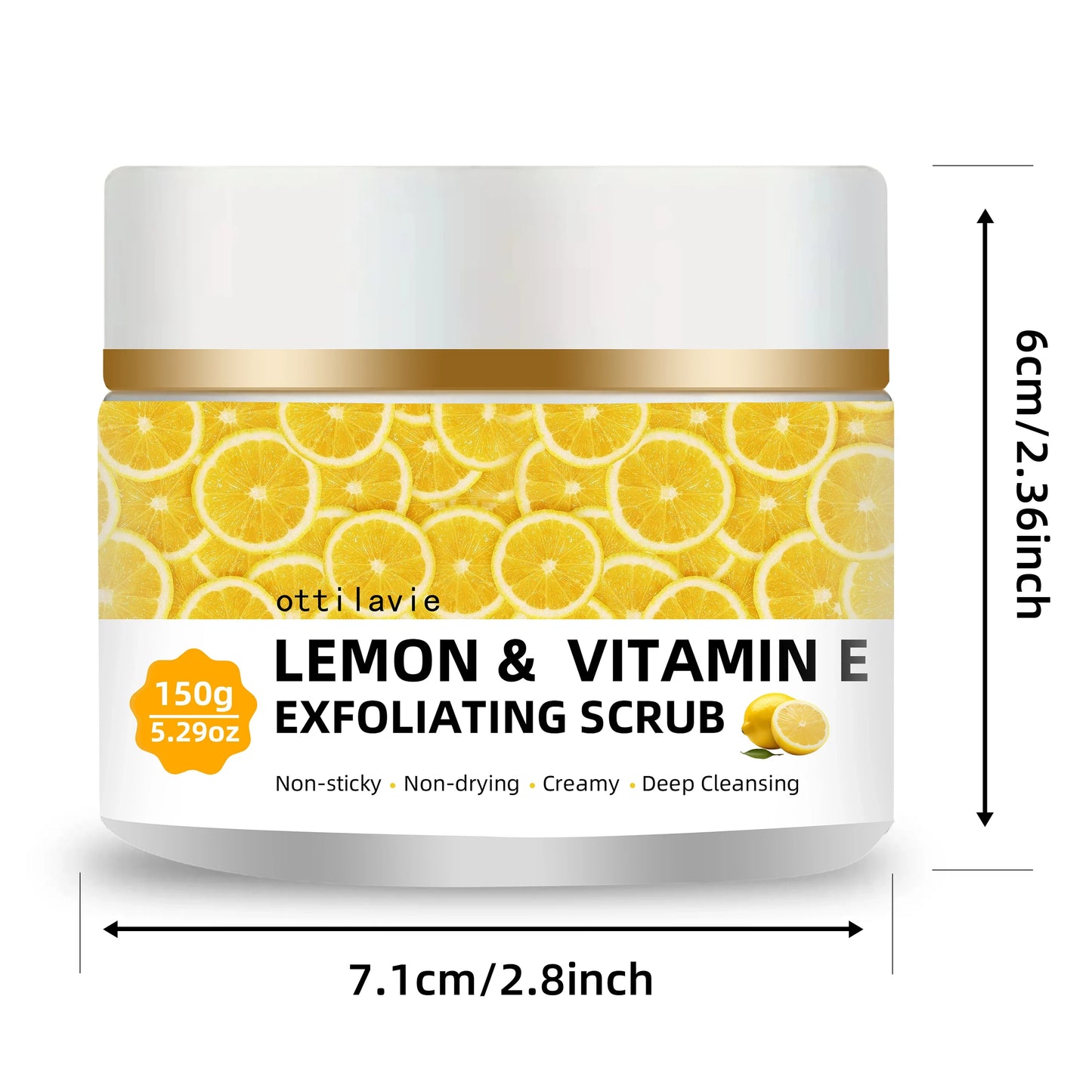 Ottilavie Lemon Vitamin E Scrub | Face & Body Exfoliator