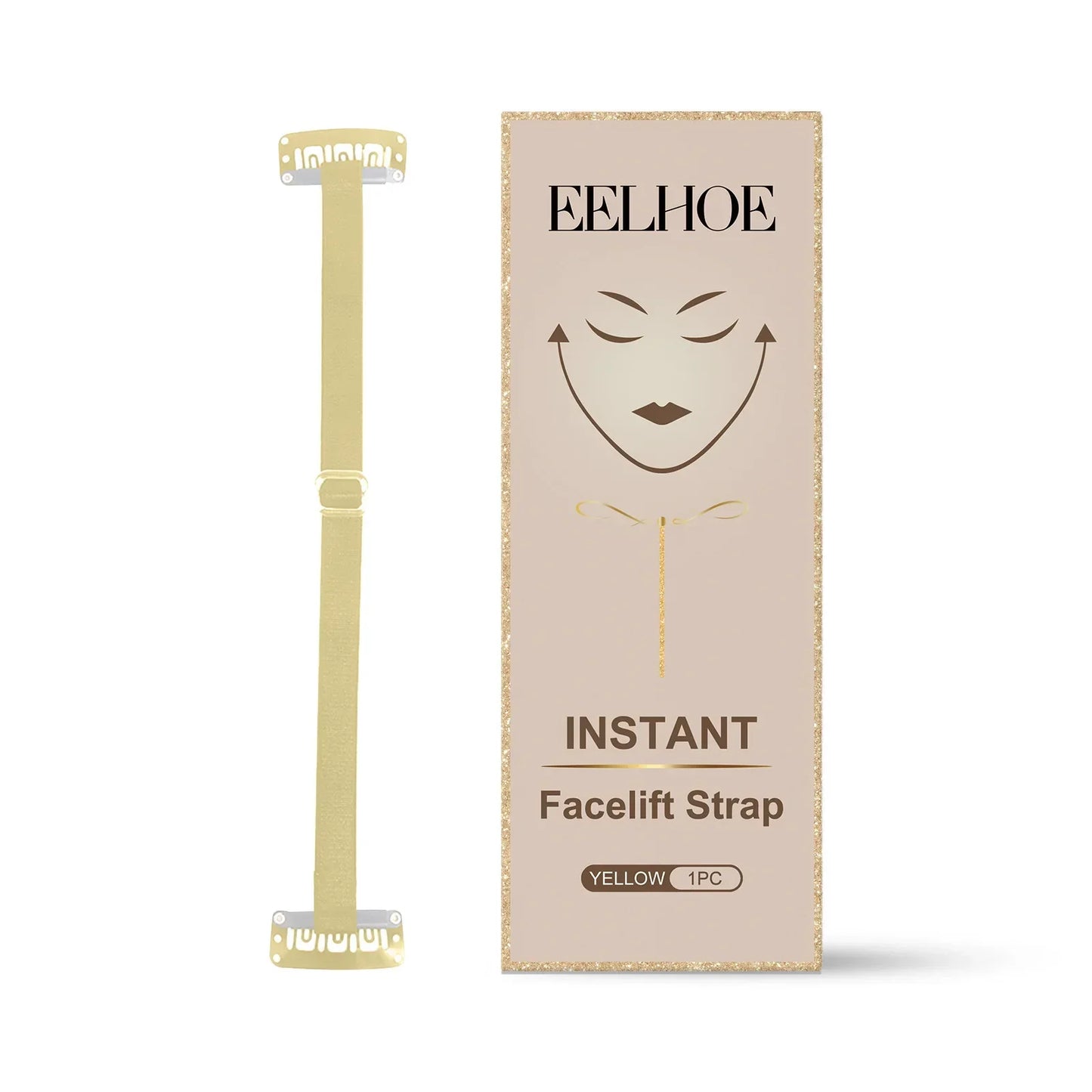 EELHOE Instant Face Lift Tape – Invisible Lifting Straps Peaceful Pleasures Health and Wellness Yellow