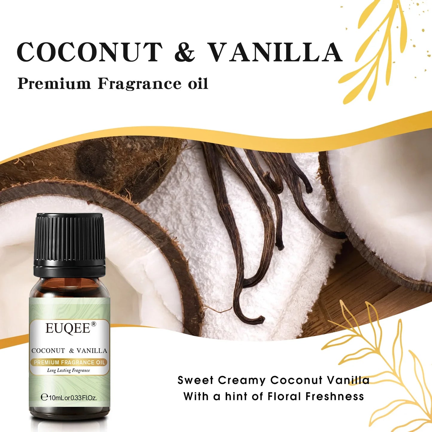 EUQEE 10ml Fragrance Oil – Diffuser, Candle & Aromatherapy