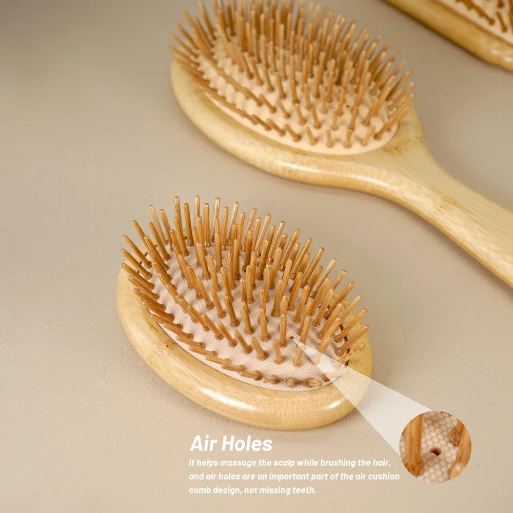 Bamboo Detangling Hair Brush – Scalp Massage, All Hair Types