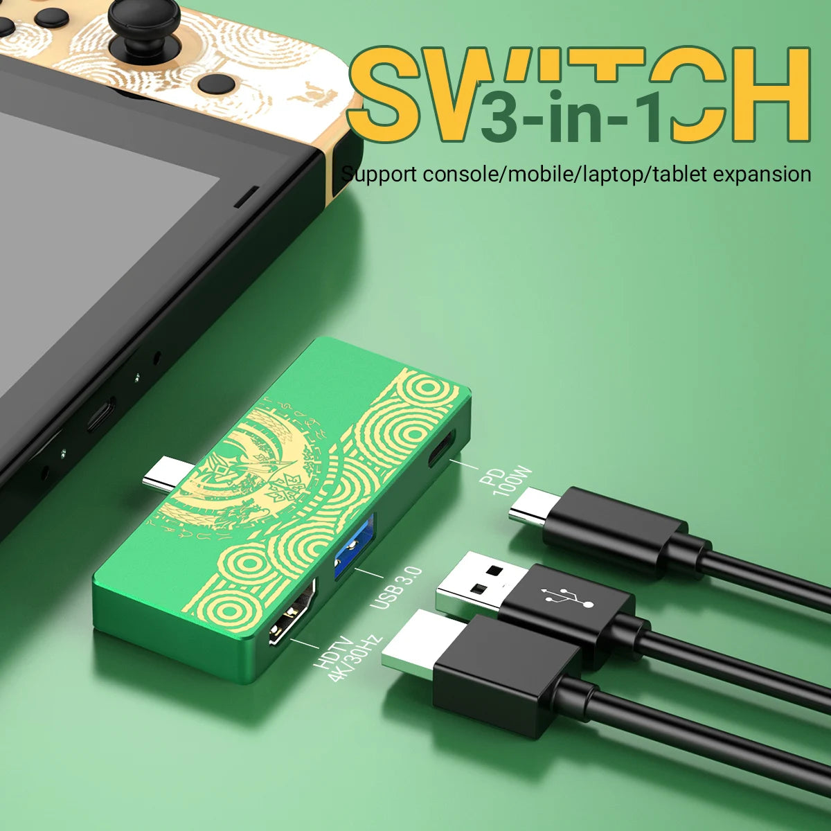 USB-C to HDMI 3-in-1 Hub | 4K, PD 100W, USB 3.0 Adapter
