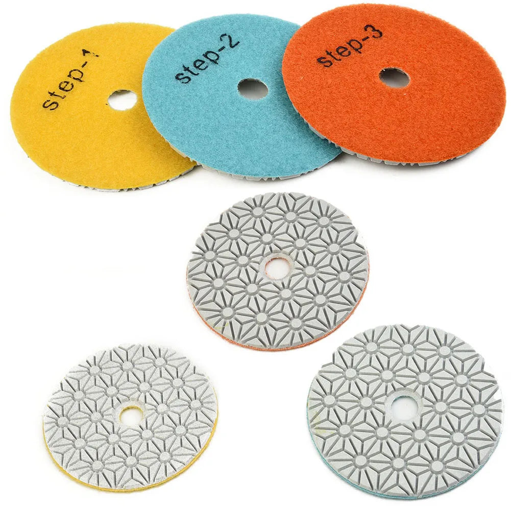 Dry Wet 3 Step Flexible Polishing Pads Granite Tool Pad Sanding Disc