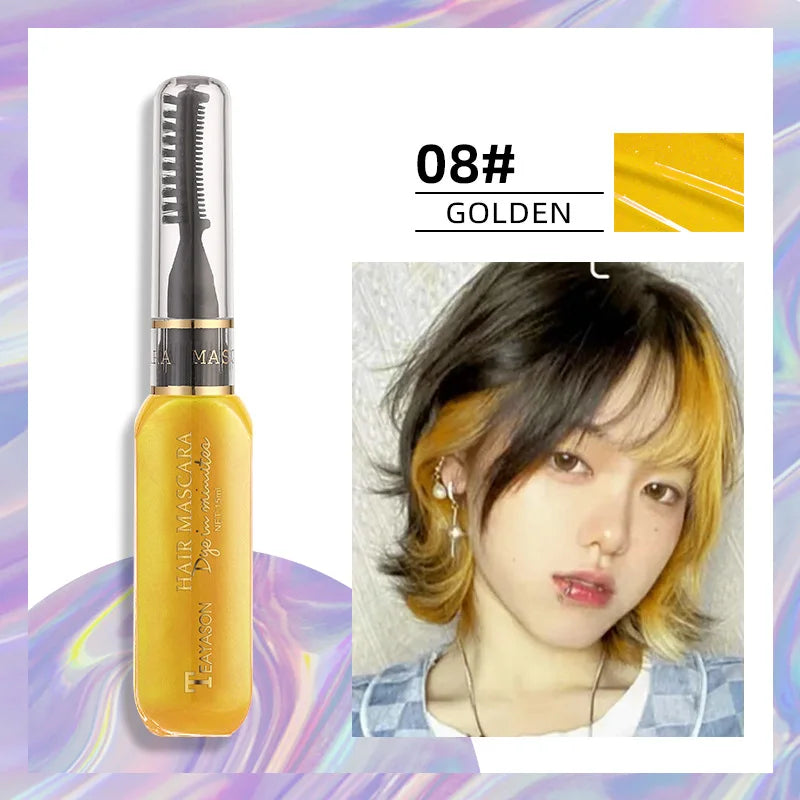 Disposable Hair Colour Dye Temporary Hair Dye Mascara Dual Purpose Washable Hair Coloring Cream DIY Dying Hairstyle Supplies Peaceful Pleasures Health and Wellness 8
