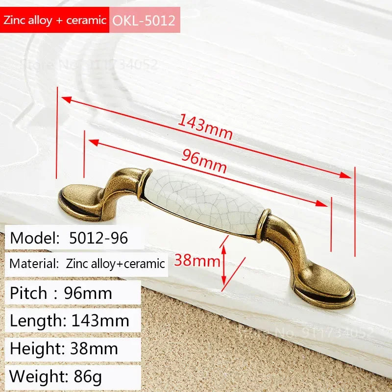 Retro European Bronze Cabinet Drawer Handles & Knobs | Zinc Alloy