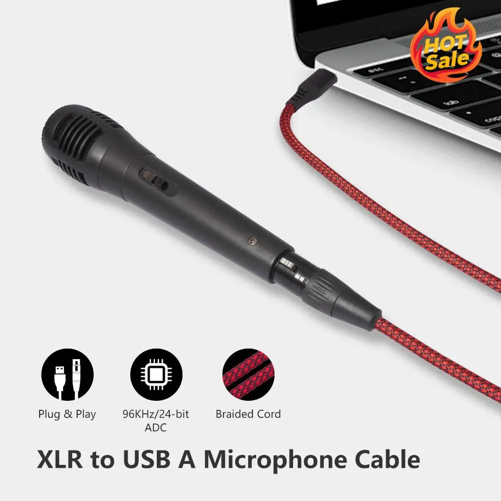 USB Male to XLR Female Mic Converter Cable | Studio Audio