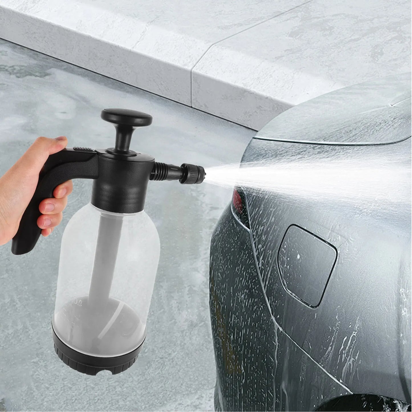 2L Foam Pump Sprayer Manual Pressure Hand Pump Foam Sprayer Car Washing Garden Use Portable Hand Washing Bottle High Pressure Peaceful Pleasures Health and Wellness