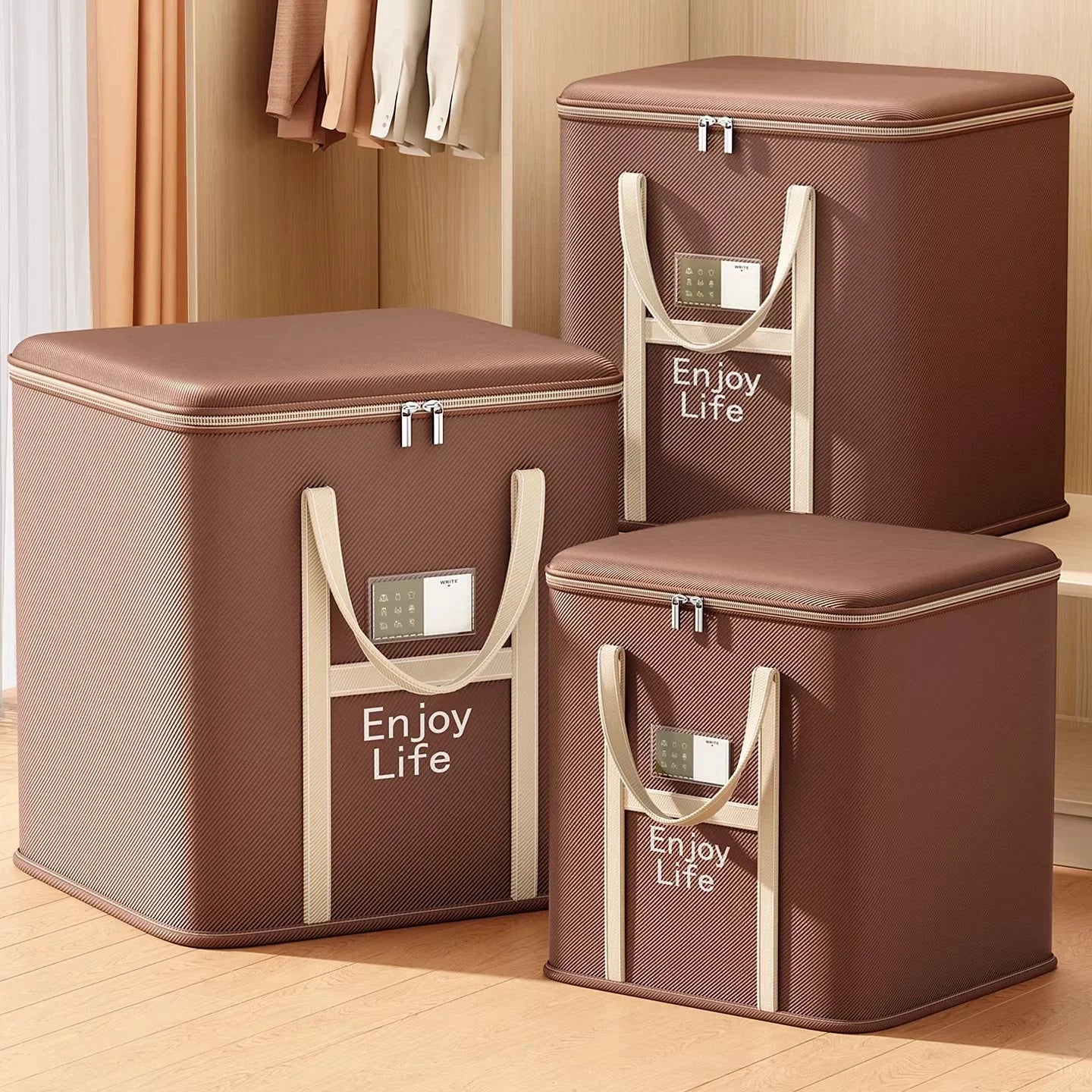 Large Collapsible Storage Bags for Clothes, Blankets & Bedding