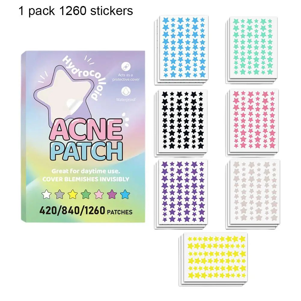 Colorful Star & Heart Acne Patches – 420 to 1260 Pcs