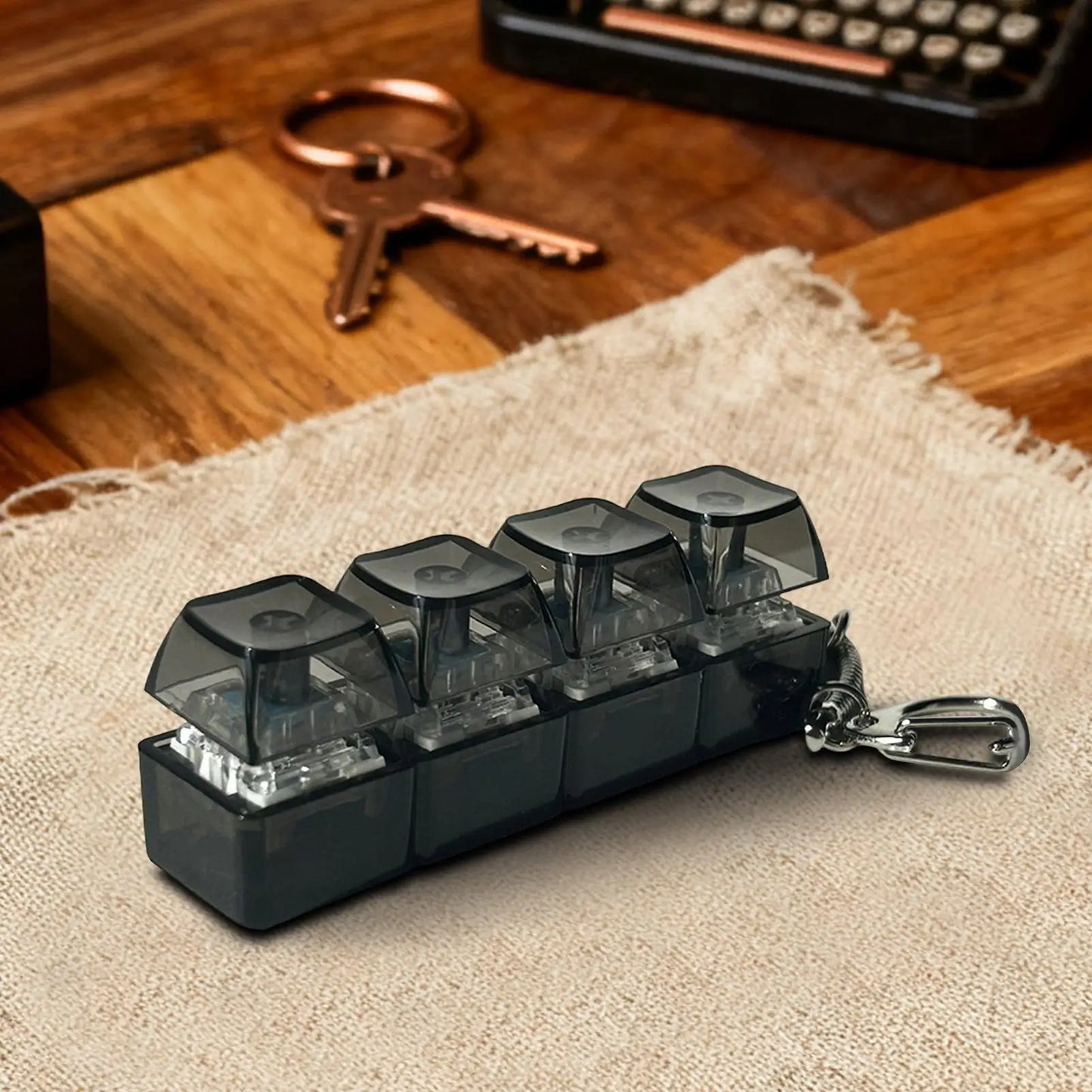 4-Key RGB Keyboard Fidget Toy & Keychain | Clicker Sensory Toy