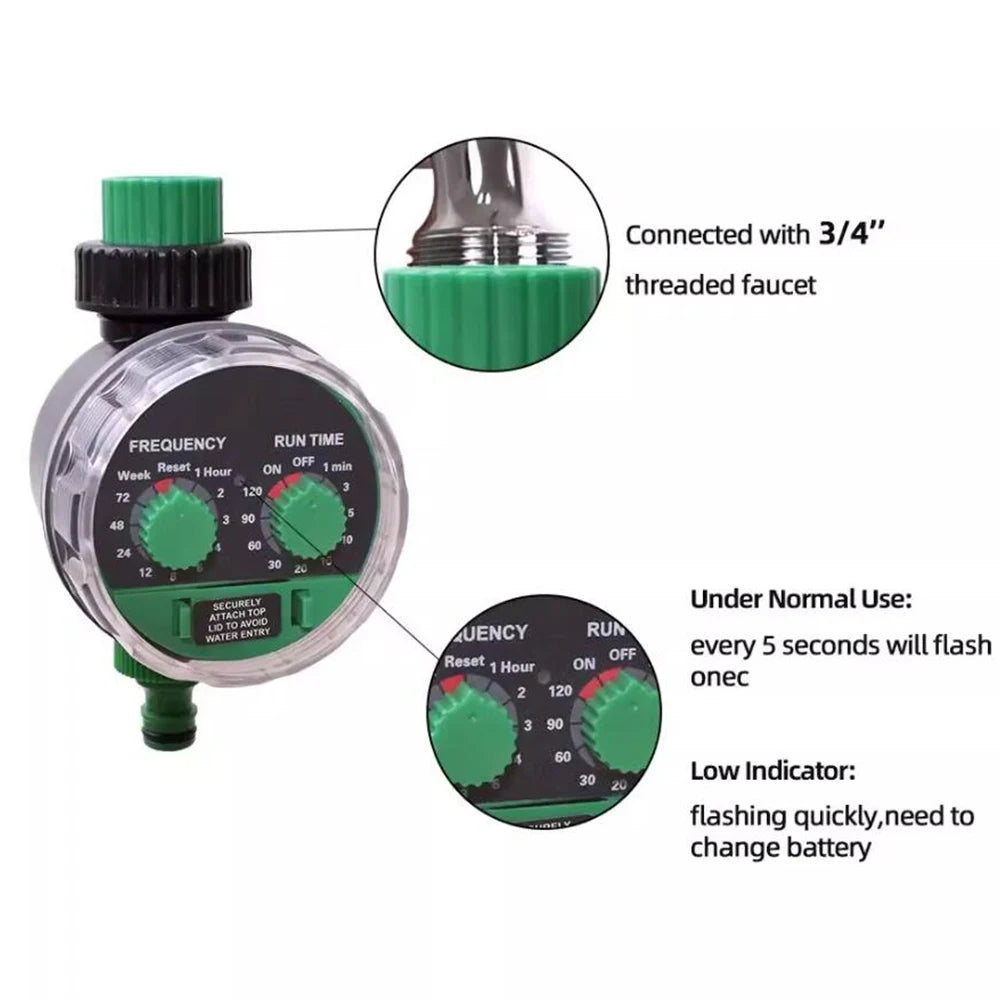 Garden Irrigation Timer 0 Water Pressure Working Controller System Garden Ball Valve Automatic Electronic Watering Timer Home Peaceful Pleasures Health and Wellness