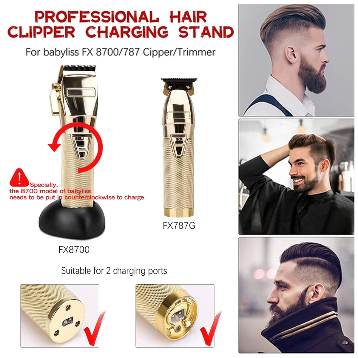 Barber Hair Electric Trimmer Charging Dock Pro Barbershop Hair Cutting Clipper Charger Bas Apply To Andis D8/Babyliss Salon Tool Peaceful Pleasures Health and Wellness