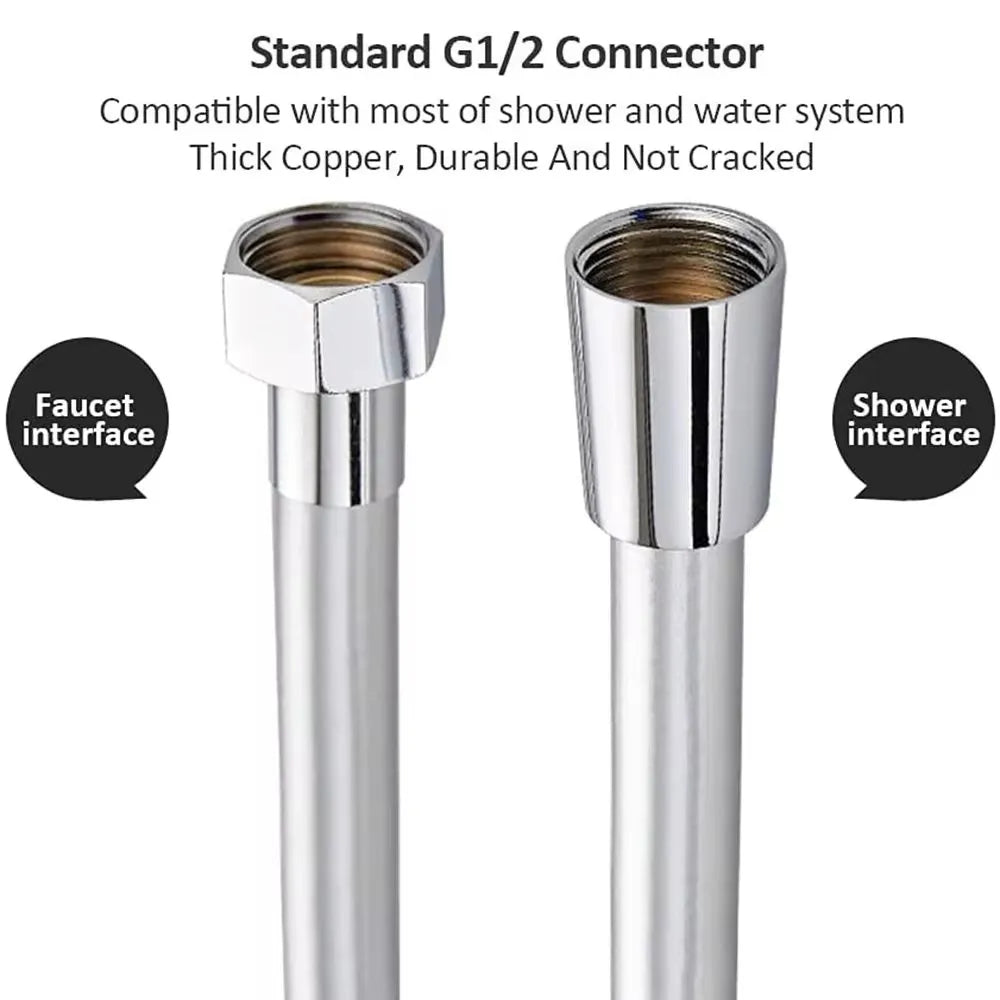 Flexible PVC Shower Hose 1.5/2/3M | Anti-Kink Extension Hose