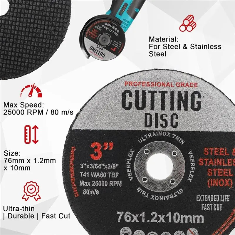 Y51A-16Pack Cutting Discs Cutting Disc 76Mm Wood And Metal Cutting Discs Flex Discs For Angle Grinders 76 Mm Fan Disc Peaceful Pleasures Health and Wellness