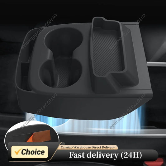 For Tesla Model Y Standard 2025 Silicone Central Control Cup Holder Anti-Scratch Silicone Glasses Holder Tray Car Accessories Peaceful Pleasures Health and Wellness