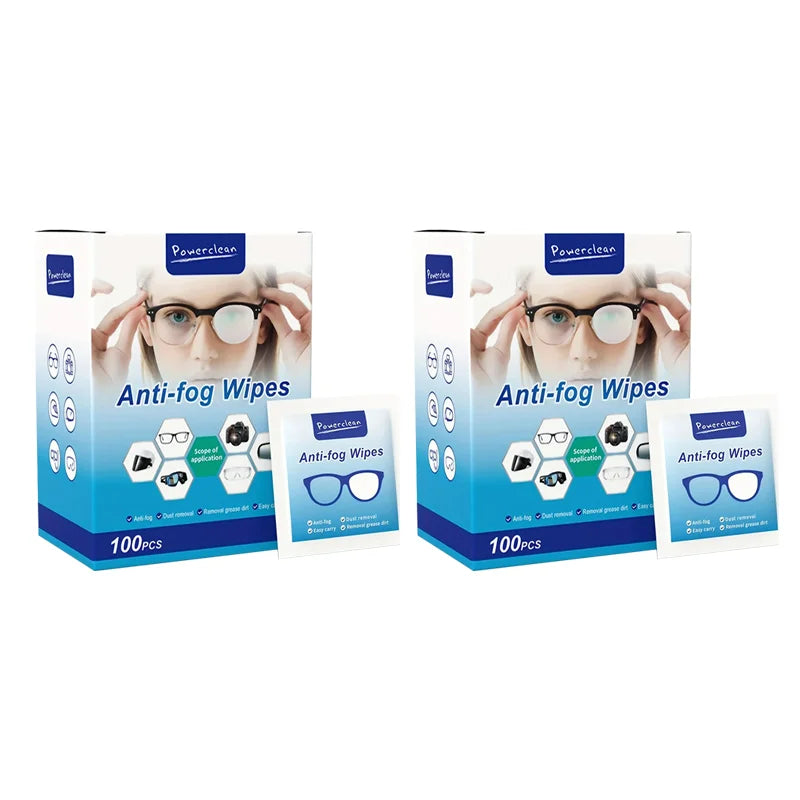 100-Pack Disposable Lens Wipes – Anti-Fog, Streak-Free Clean