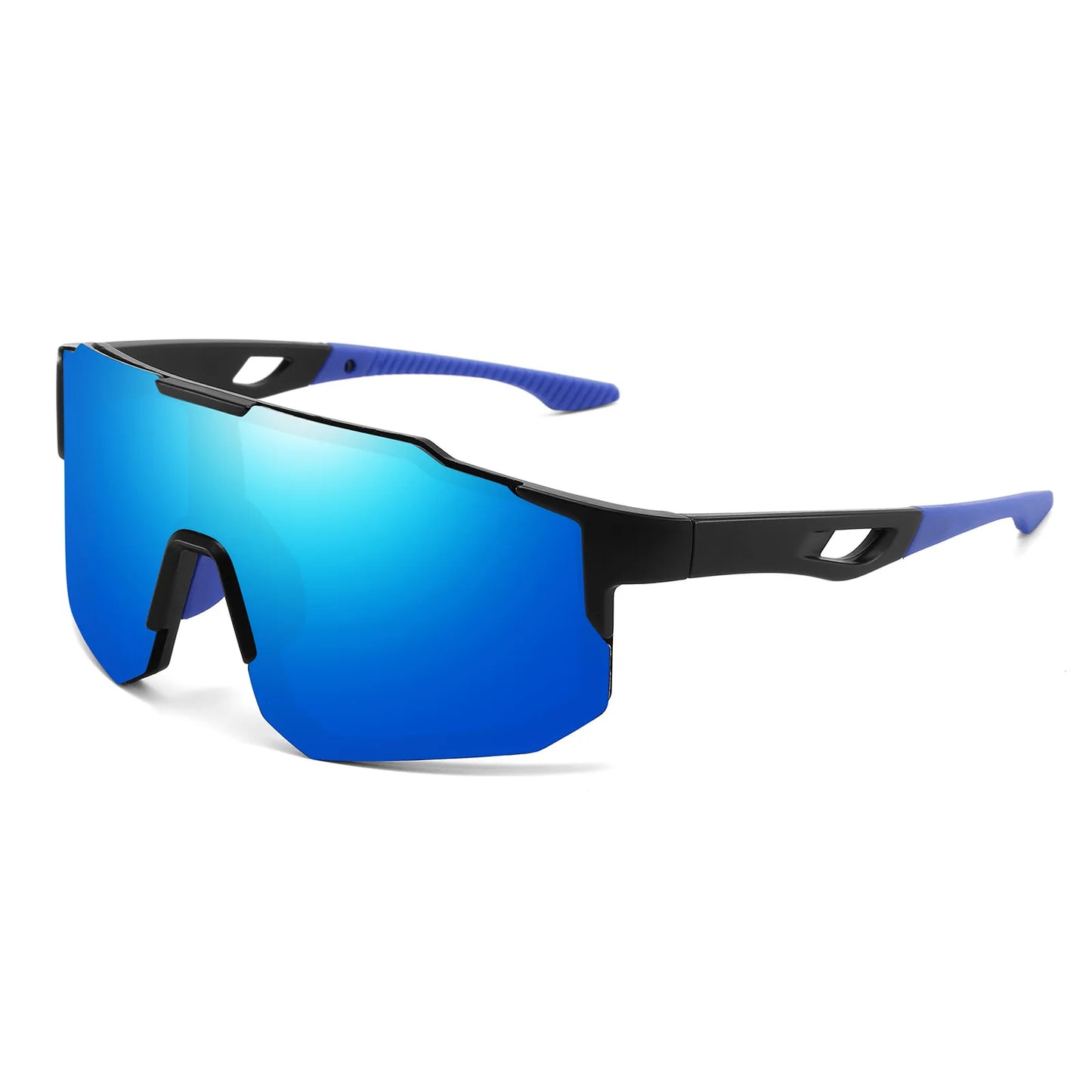 Unisex Oversized Sports Sunglasses UV400 Wraparound Colorful Comfort Fit for Cycling Hiking Outdoor Activities Peaceful Pleasures Health and Wellness C3-blue mirror