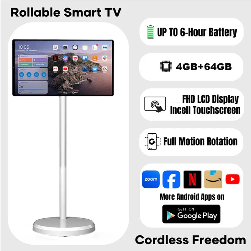 OFD 21.5" Portable Smart TV Android 13 Touch Screen Display