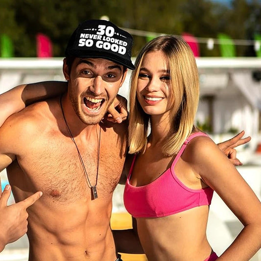 Birthday Trucker Hat "Never Looked So Good" | 30 40 50 60 70 Birthday Trucker Hat Peaceful Pleasures Health and Wellness