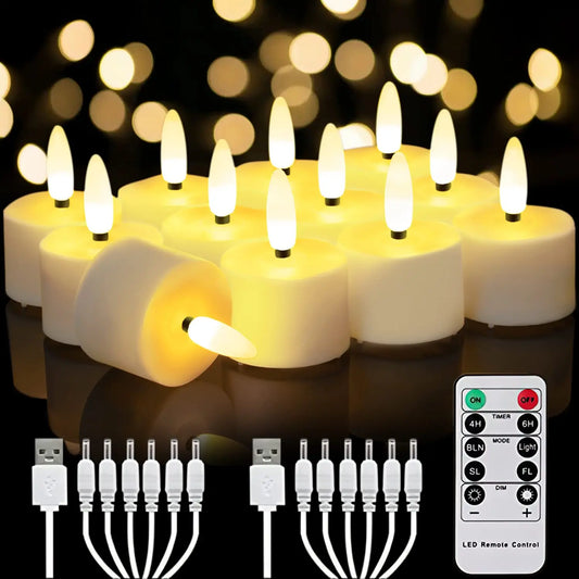 Rechargeable Flameless Flickering Candles LED Tealights 12/24-Pack with Remote & Timer Battery Operated for Christmas Home Decor Peaceful Pleasures Health and Wellness