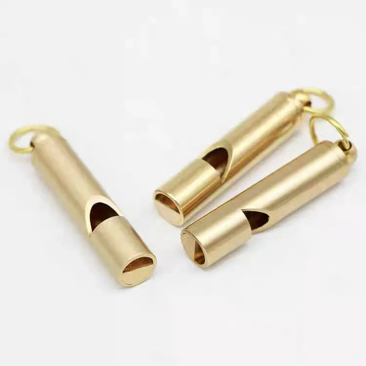 Brass High Decibel Whistle – Hiking, Camping & Emergency