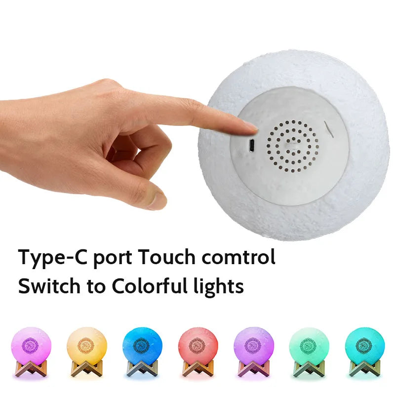 Quran Bluetooth Speaker & Night Light Lamp | Azan & 33 Languages