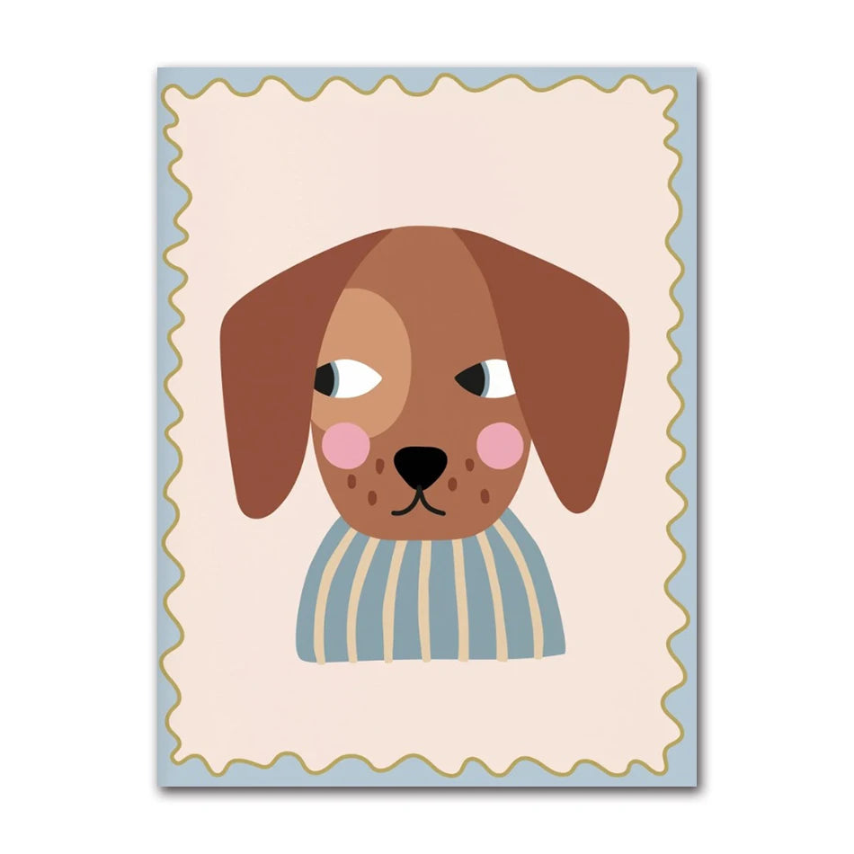 Cute Animals Canvas Print – Kids Nursery Wall Art Poster
