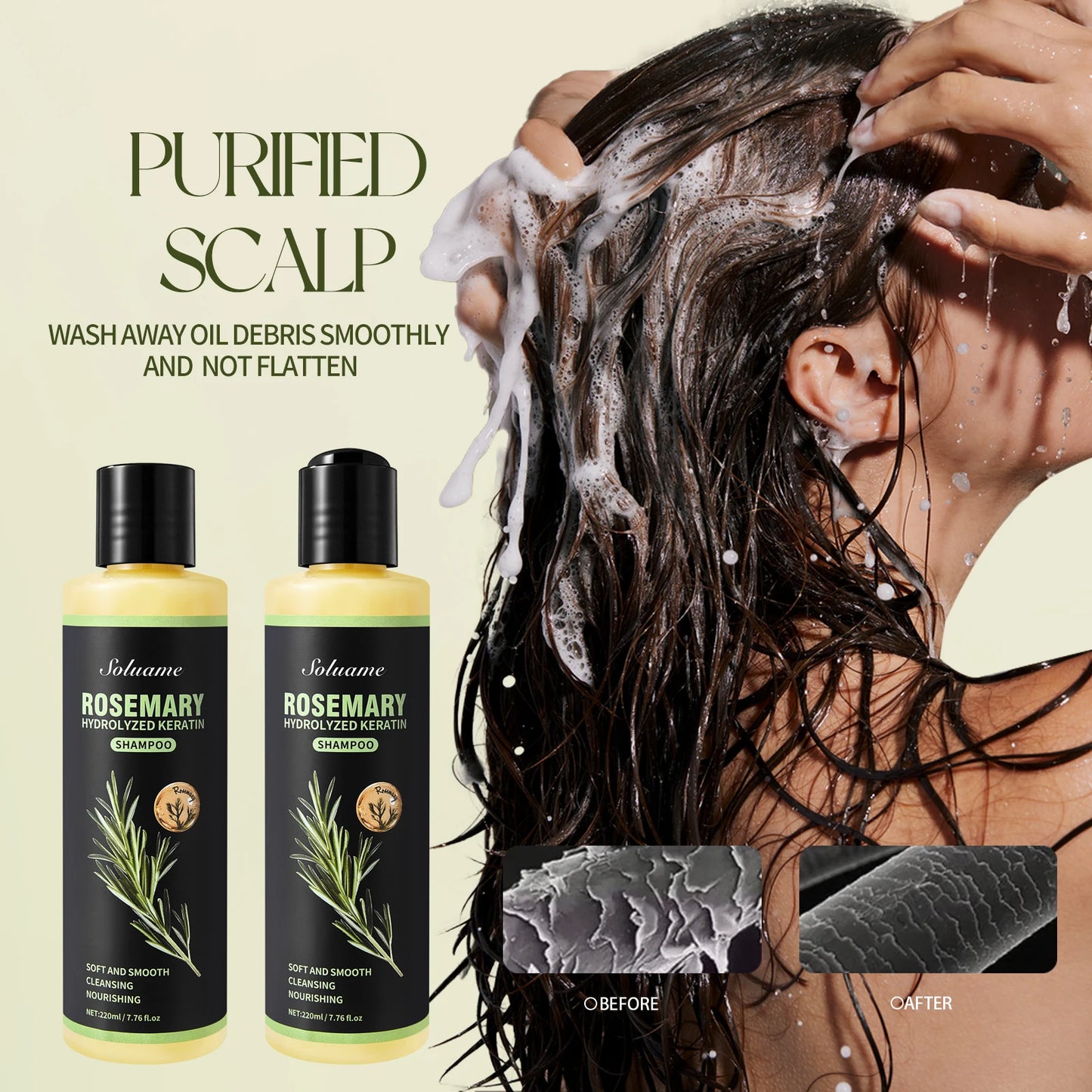 Rosemary Shampoo for Dry Hair Treatment with Keratin Peaceful Pleasures Health and Wellness