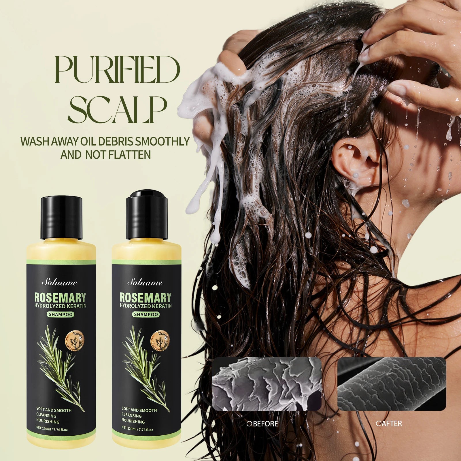 Rosemary Shampoo for Dry Hair Treatment with Keratin Peaceful Pleasures Health and Wellness