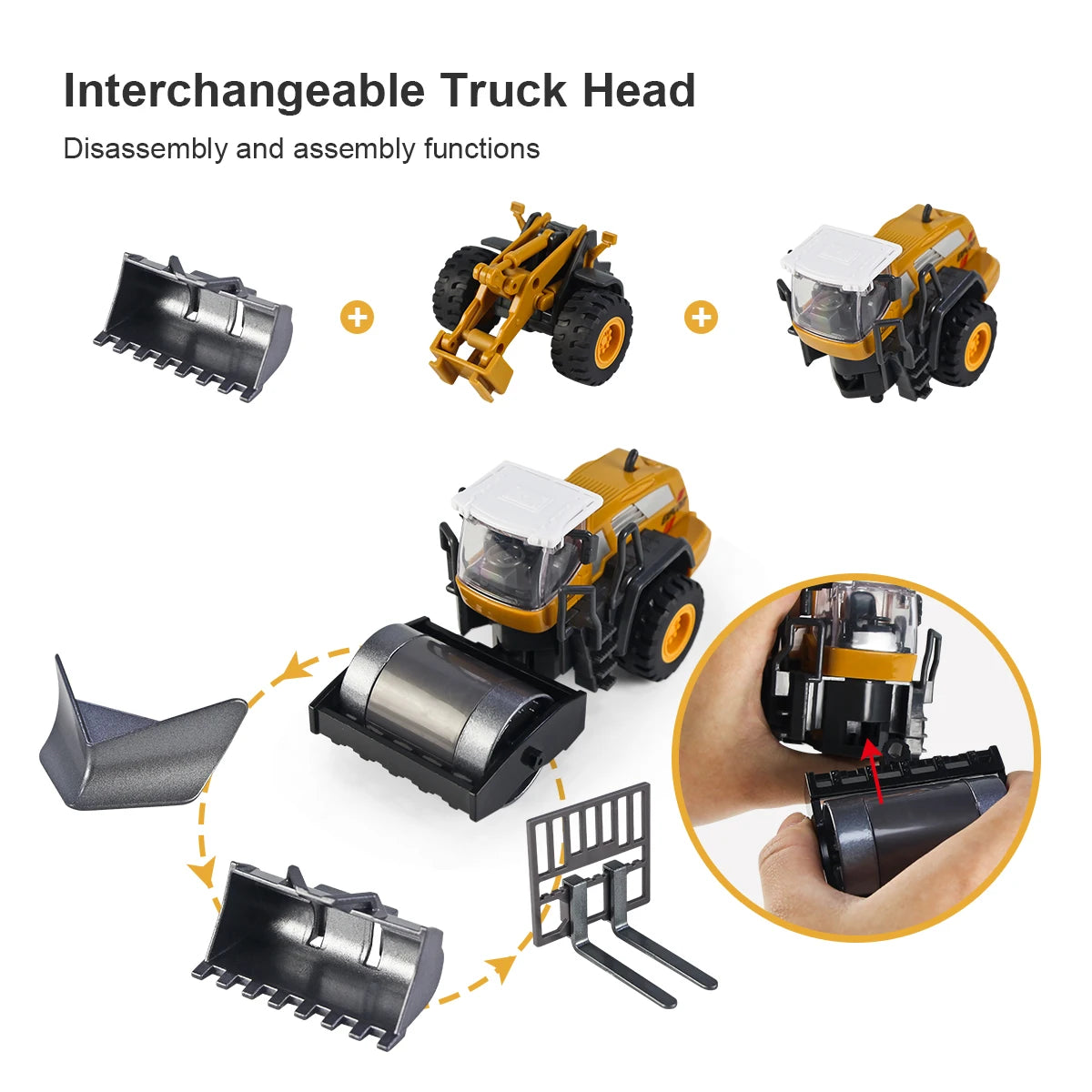 Inertia Bulldozer Boys Toys Alloy Car Model Suitable Multiple