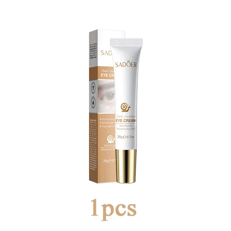 SADOER Snail Eye Cream Anti Wrinkle Dark Circles Under The Eyes Remove Eye Bags Moisturizing Anti-Aging Eyes Skin Care Products Peaceful Pleasures Health and Wellness 1pcs