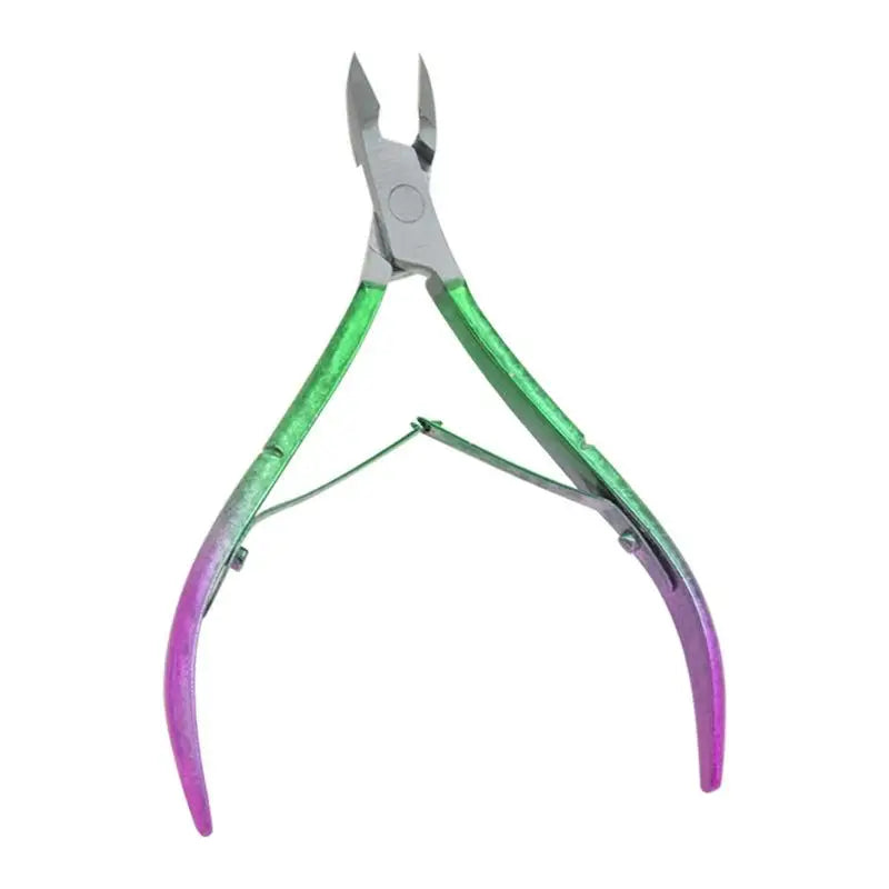 1 Pcs Cuticle Nippers Nail Manicure Cuticle Scissors Clippers Trimmer Dead Skin Remover Pedicure Stainless Steel Cutters Tool Peaceful Pleasures Health and Wellness OPP gradient green