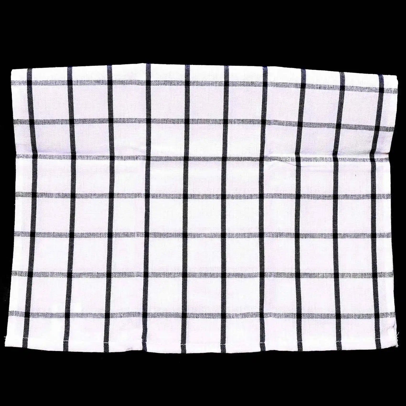 6-Piece Blue White Plaid Cotton Tea Towels | Kitchen Dish Towels Cotton Kitchen Towels Peaceful Pleasures Health and Wellness