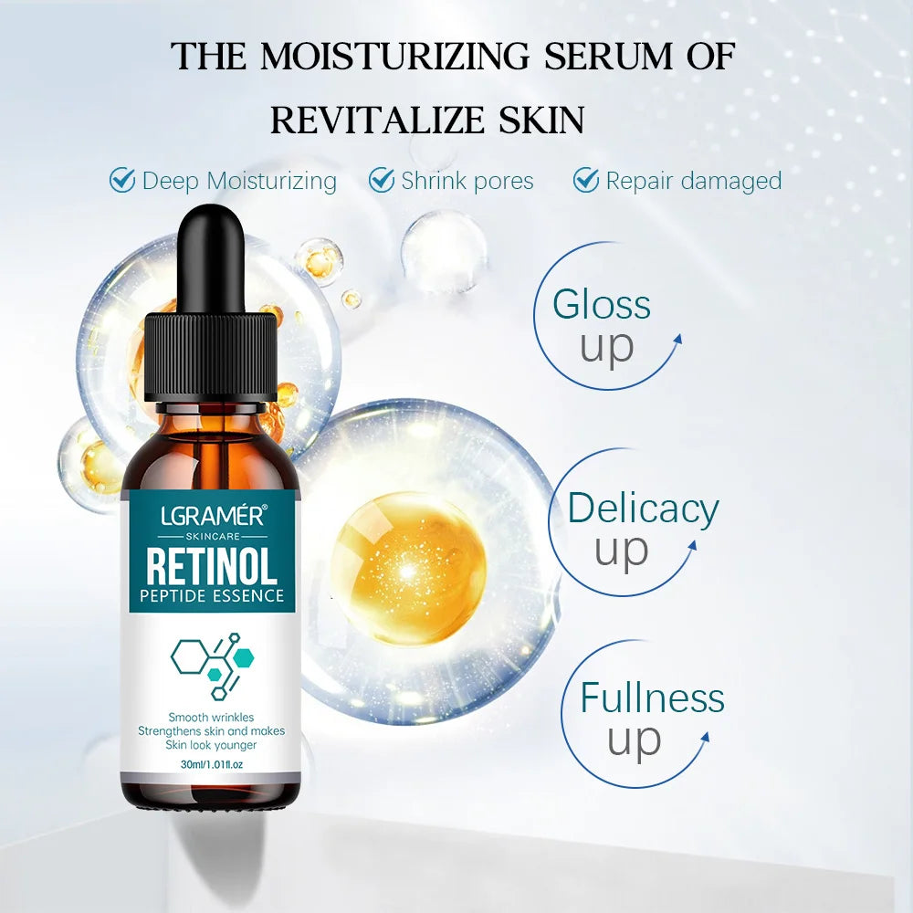 Retinol & Hyaluronic Acid Anti-Aging Facial Serum Facial Serum Peaceful Pleasures Health and Wellness