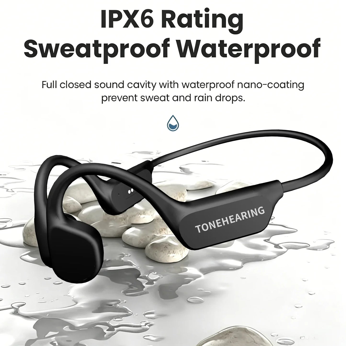 IPX6 Bone Conduction Bluetooth 5.3 Headphones | Open Ear