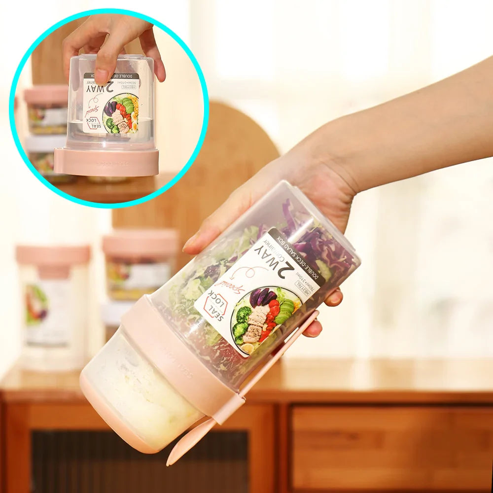 Portable Salad Cup with Lid & Fork | Meal Prep Container