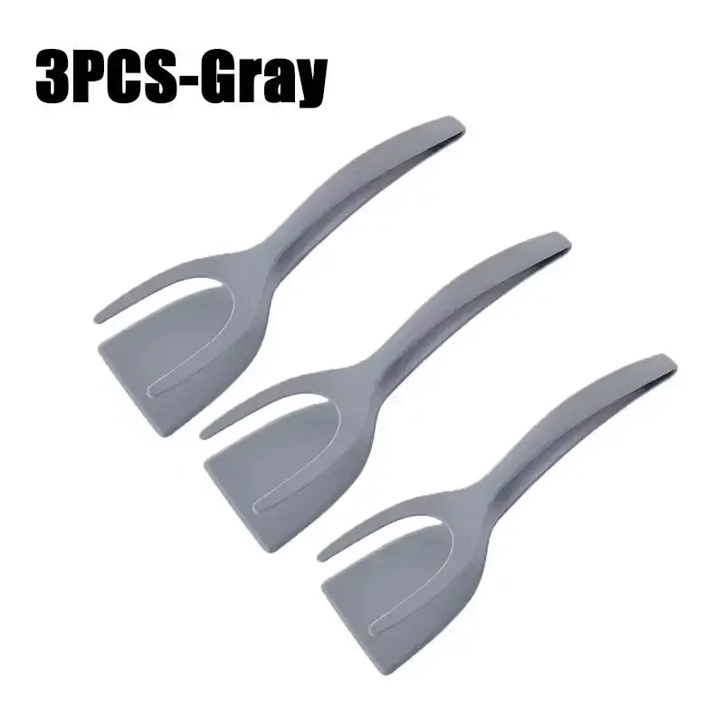 2-in-1 Silicone Spatula Tongs – Egg, Pancake & Steak Turner