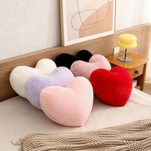 Cute Heart Shaped Pillow Soft Plush Throw Pillows Living Room Decor Valentines Day Wedding Gifts Love Pillow Heart Sofa Cushion Peaceful Pleasures Health and Wellness