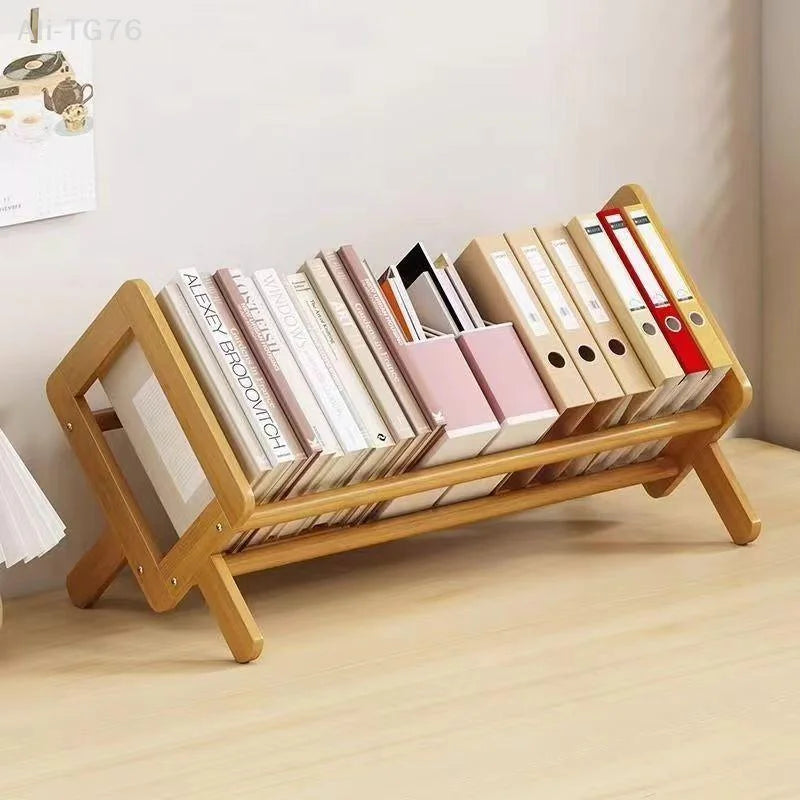 Bamboo Desktop Bookshelf – Multi-Tier Desk Organizer & Decor