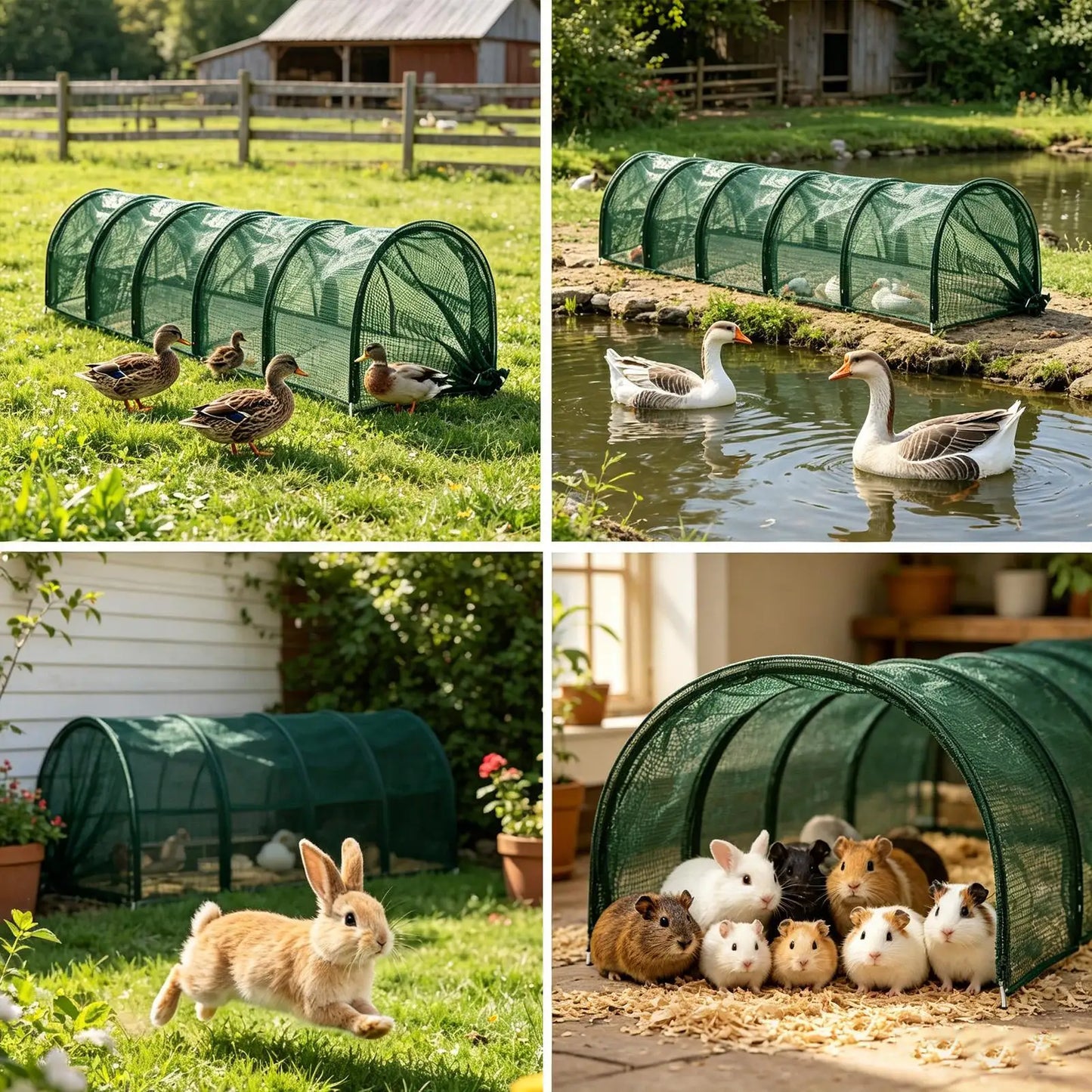 Foldable Chicken Tunnel Run 118" | Portable Poultry Enclosure